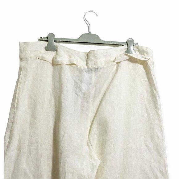 NILI LOTAN Esmae Linen Wide-leg Pants In White, Size M, New with tag‎ - Picture 9 of 16